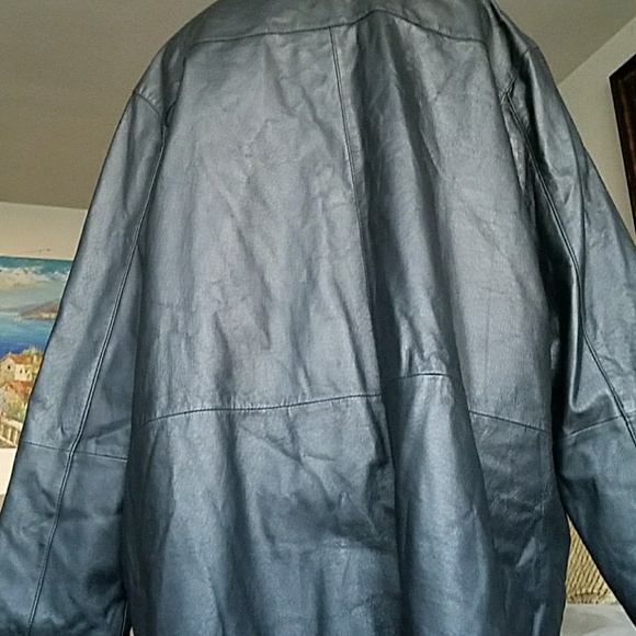 MEN'S LEATHER  BUTTONED DOWN LEATHER JACKET - Picture 6 of 8